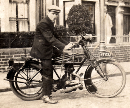 Frederick Richard Spray on motorbike